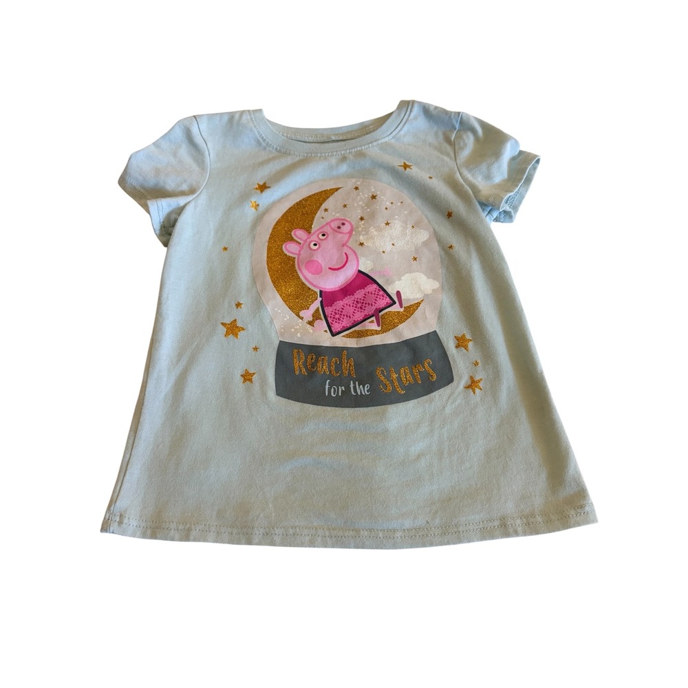 Toddler Girls' Peppa Pig Reach for the Stars Graphic T-Shirt with Glitter Accent
